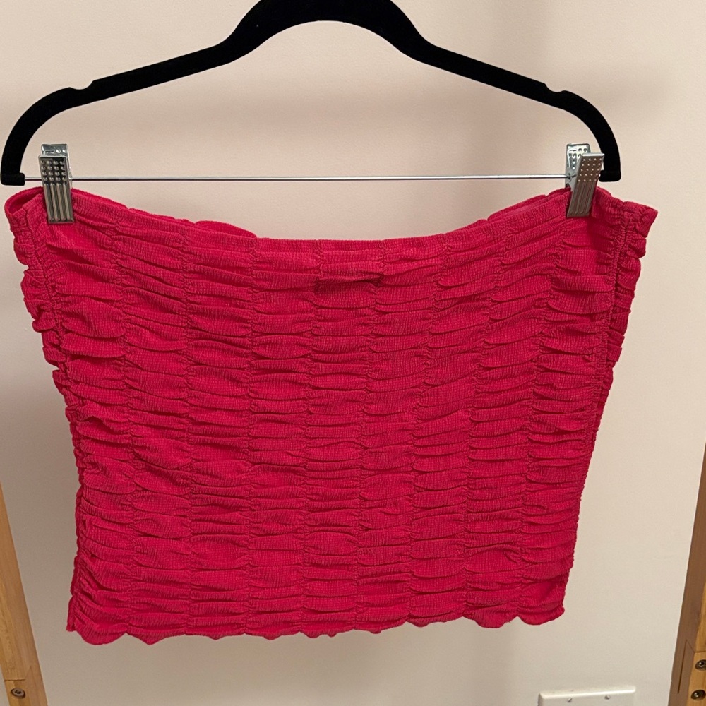 Anthropologie NWT Pink Ruched Tube Top - Picture 6 of 6